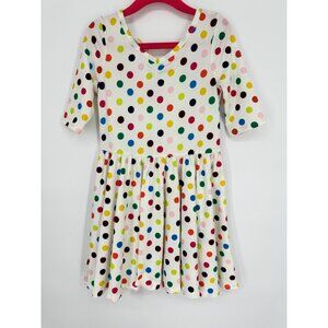 Dotdotsmile Girls Dress Size 3/4 White with Multi Color Spots New With Tags